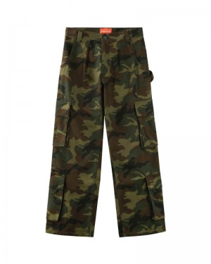 Men's Naked Wolfe Baggy Pocket Cargo Logo Pants Camo | PHILIPPINES RKUTGEY48
