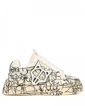 Men's Naked Wolfe Kosa Scribble Sneakers Black / White | PHILIPPINES WYHZTNK26