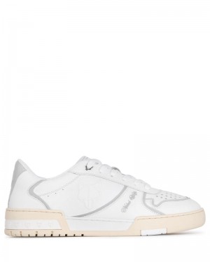 Men's Naked Wolfe Transmission Leather Sneakers White | PHILIPPINES CBUAWHV72
