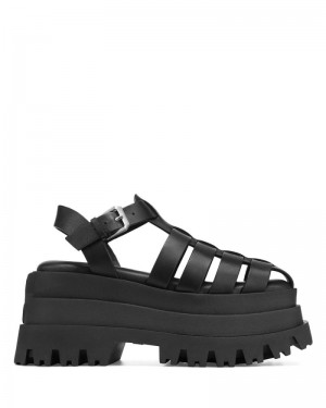 Women's Naked Wolfe Devil Platform Sandals Black | PHILIPPINES VKLCUBO93