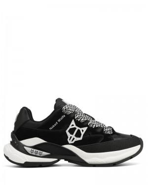 Women's Naked Wolfe Freeway Cow Suede Sneakers Black | PHILIPPINES UGXBCFR15