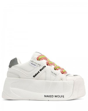 Women's Naked Wolfe Slider Sneakers White | PHILIPPINES AIMWRGT74