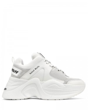 Women's Naked Wolfe Track Sneakers White | PHILIPPINES LNBFDJV60