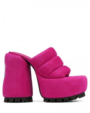 Women's Naked Wolfe Wild Suede Platform Sandals Pink | PHILIPPINES WZMOIVN84
