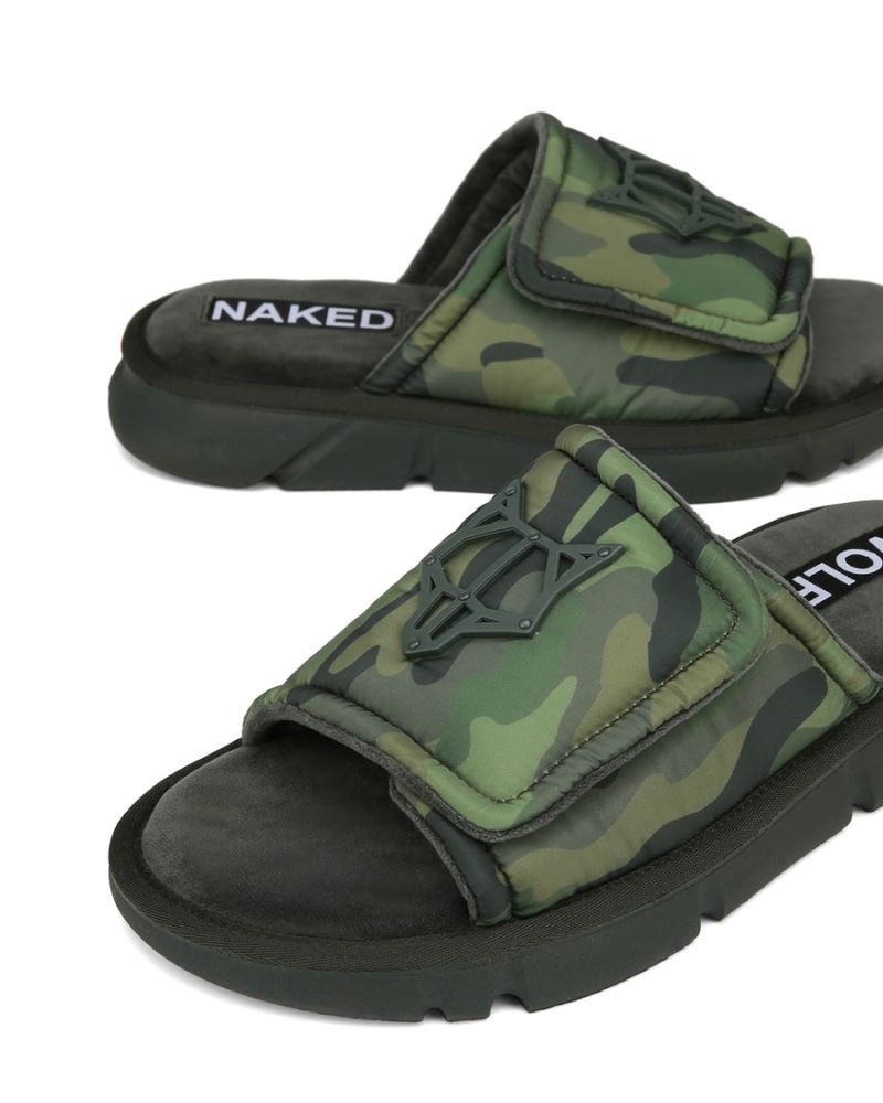 Men's Naked Wolfe Alaska Slides Camo | PHILIPPINES PSDGOHW65