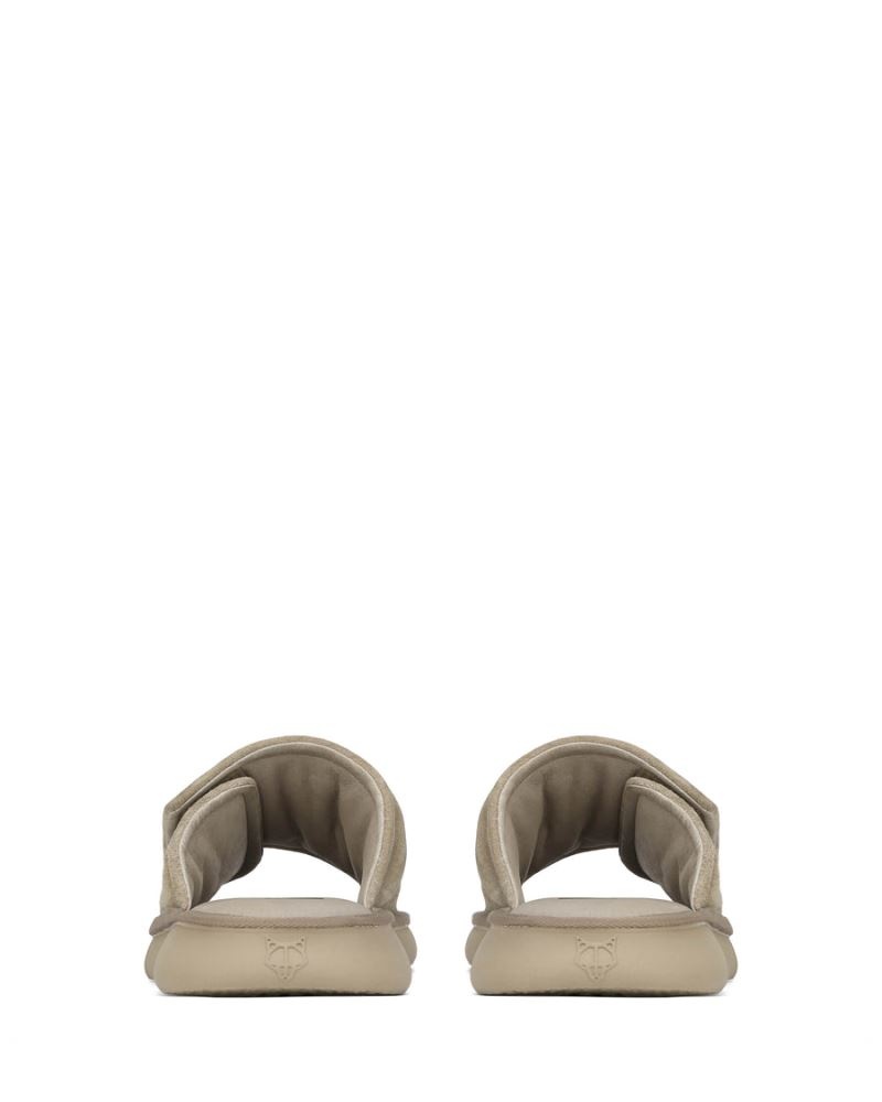 Men's Naked Wolfe Alaska Suede Slides Grey Brown | PHILIPPINES ODJZANP91