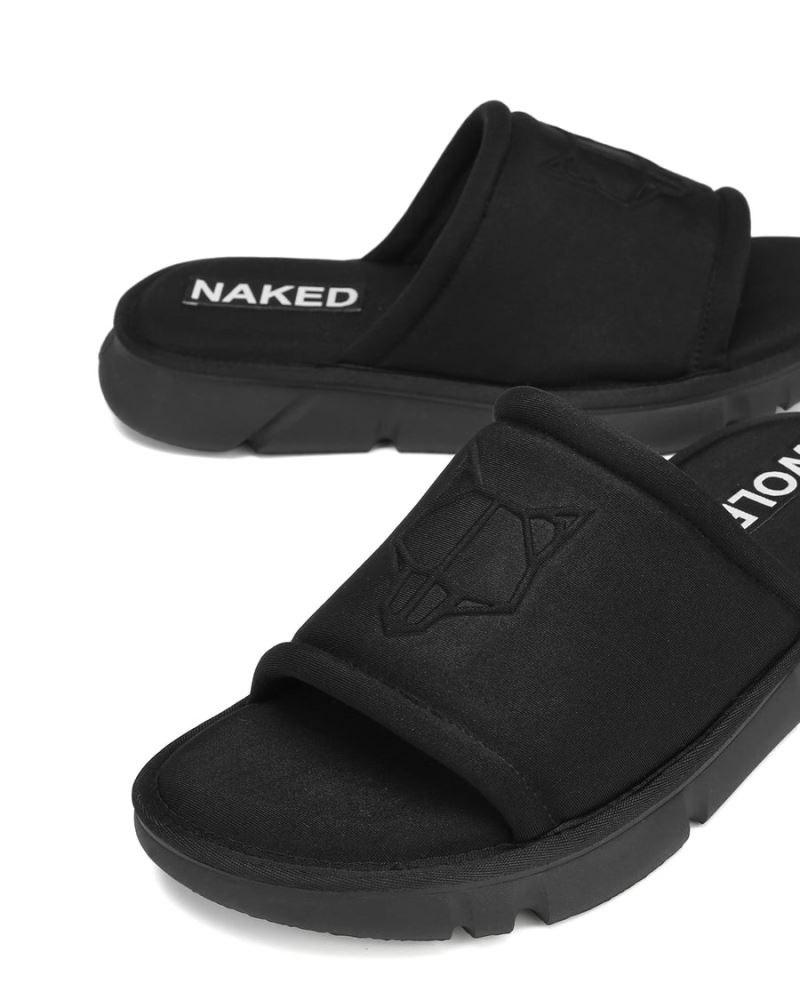 Men's Naked Wolfe Arizona Slides Black | PHILIPPINES BEDPKCJ85