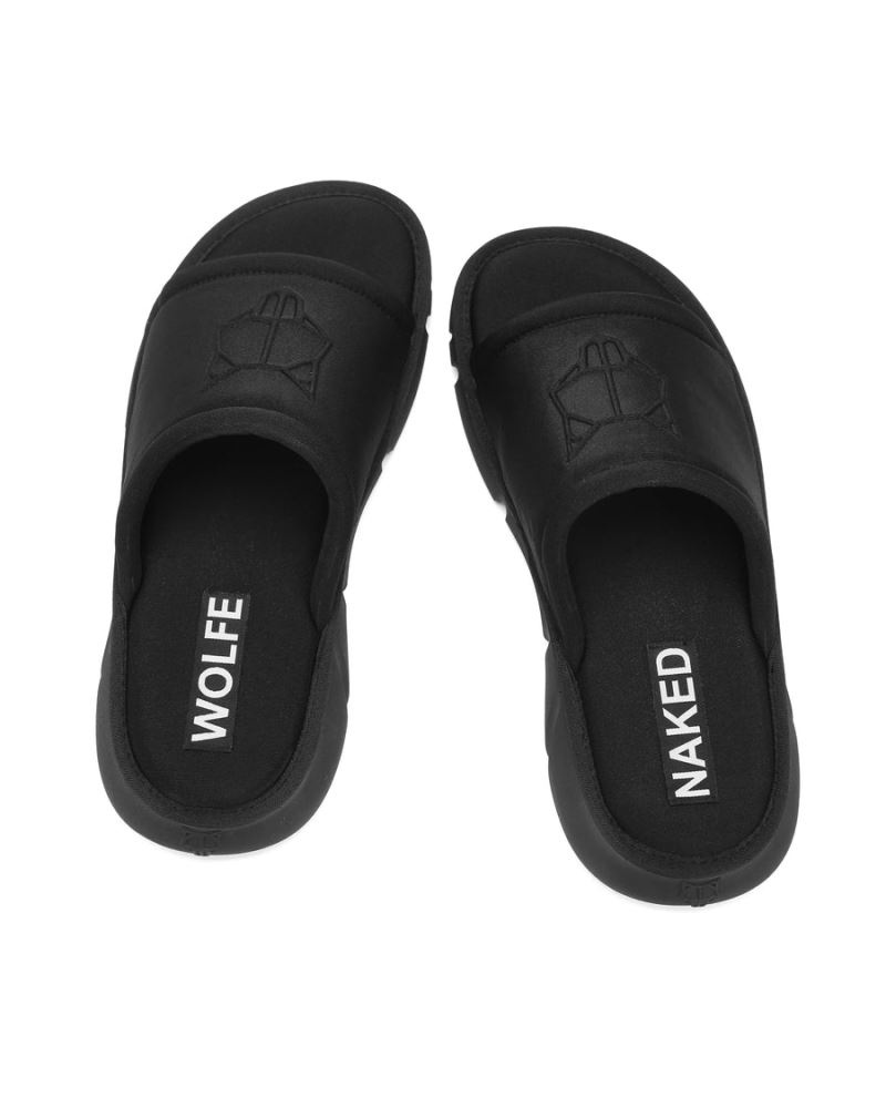 Men's Naked Wolfe Arizona Slides Black | PHILIPPINES BEDPKCJ85