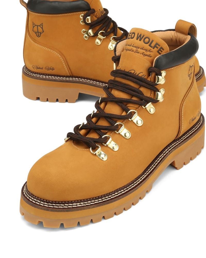 Men's Naked Wolfe Bear Wheat Leather Boots Brown | PHILIPPINES JWILKFP16