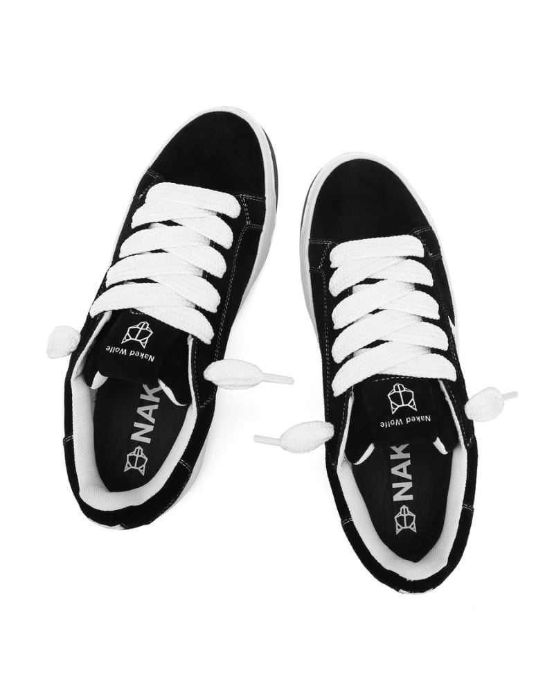 Men's Naked Wolfe Chrome Suede Sneakers Black | PHILIPPINES OUIFKMZ39