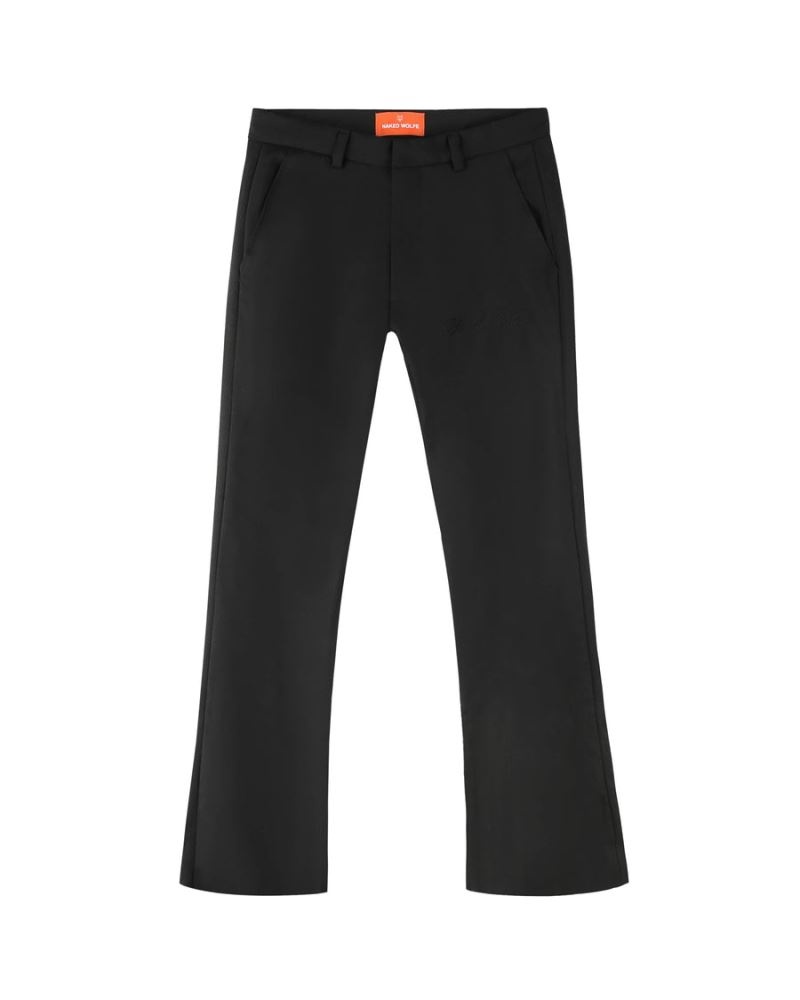 Men\'s Naked Wolfe Flared Wool Pants Black | PHILIPPINES PGCRFTV78
