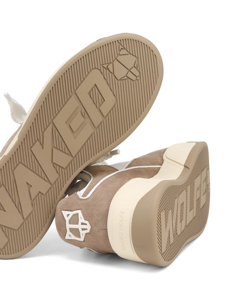 Men's Naked Wolfe Kash Suede Sneakers Grey Brown | PHILIPPINES CUQRNEK86