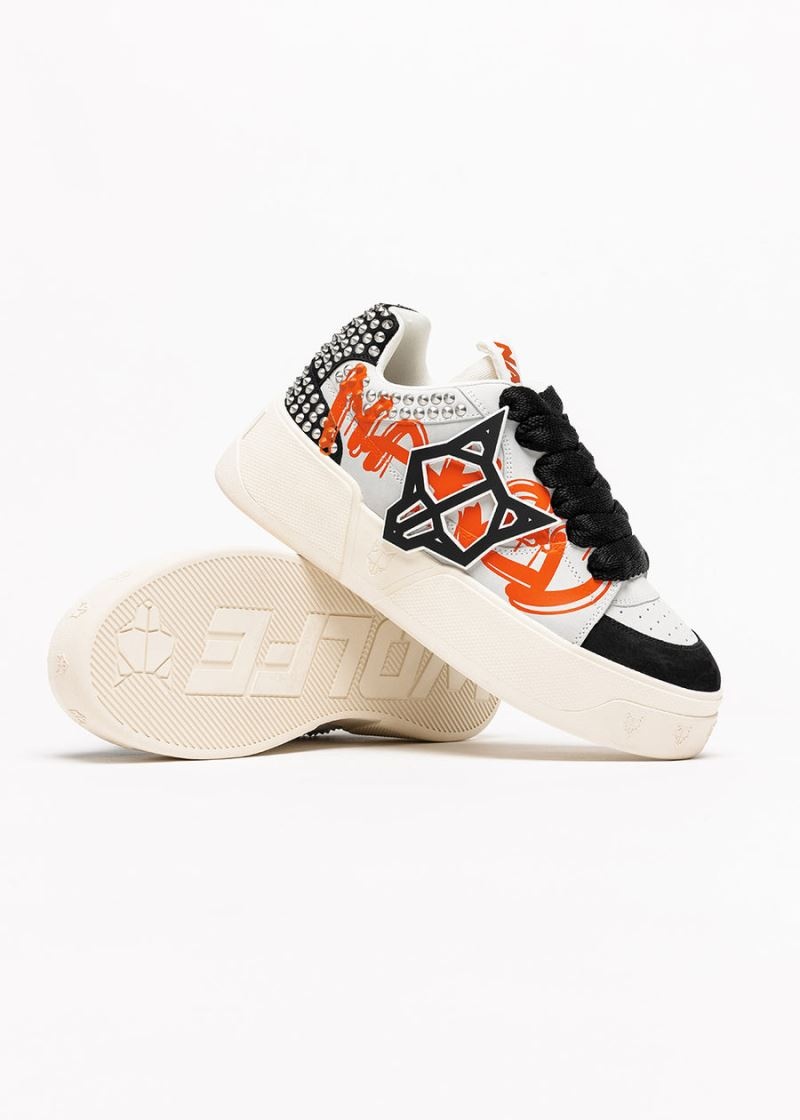 Men's Naked Wolfe Kosa Graffiti Sneakers Black / White | PHILIPPINES VBKWEOU15