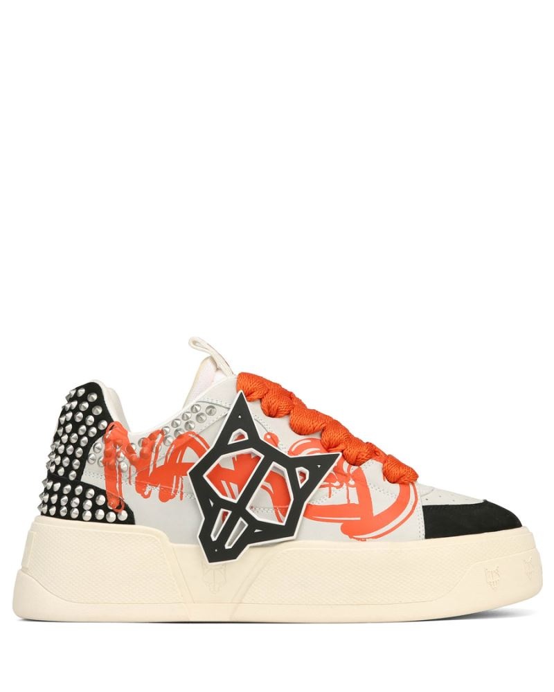 Men's Naked Wolfe Kosa Graffiti Sneakers Black / White | PHILIPPINES VBKWEOU15