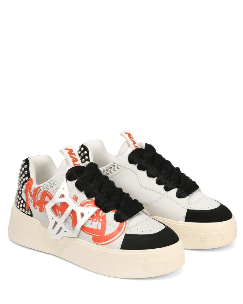 Men's Naked Wolfe Kosa Graffiti Sneakers Black / White | PHILIPPINES VBKWEOU15