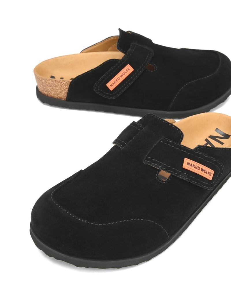 Men's Naked Wolfe Melt Suede Slippers Black | PHILIPPINES TOSRMFD05