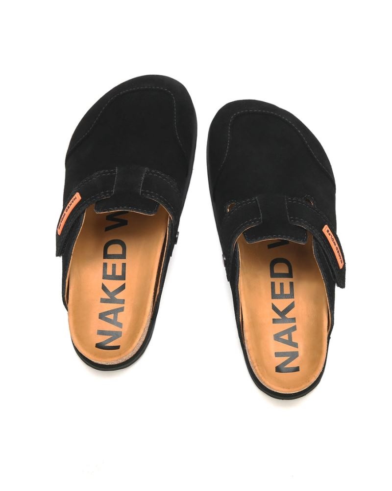 Men's Naked Wolfe Melt Suede Slippers Black | PHILIPPINES TOSRMFD05
