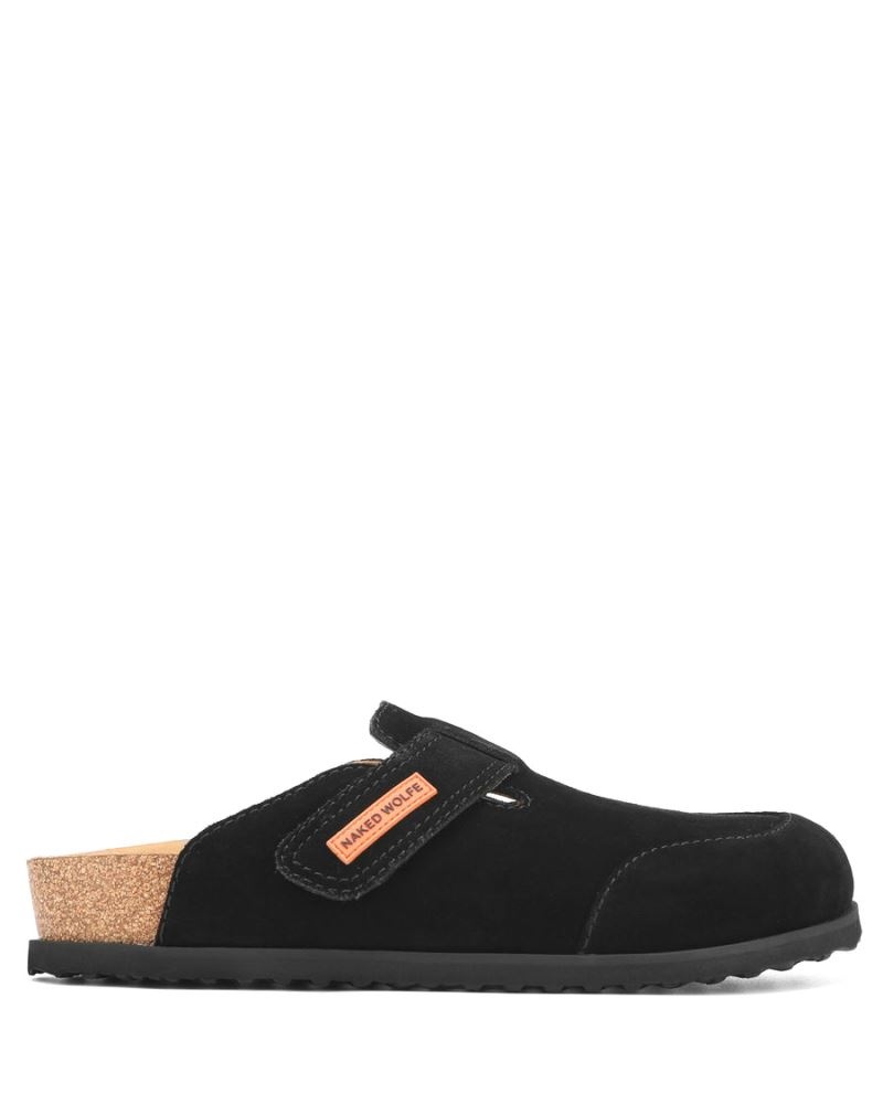 Men\'s Naked Wolfe Melt Suede Slippers Black | PHILIPPINES TOSRMFD05