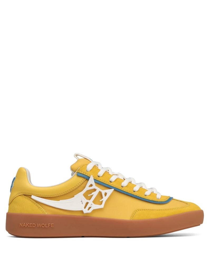 Men's Naked Wolfe Palm Nylon Sneakers Yellow | PHILIPPINES FLXAOUI52