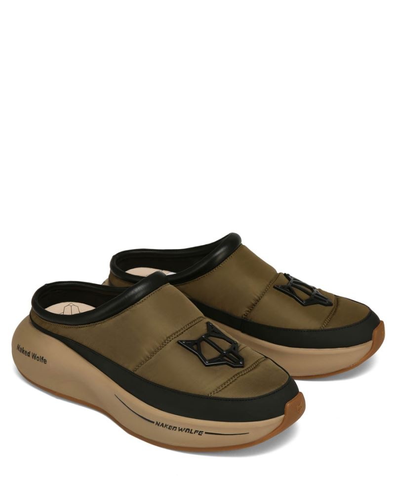 Men's Naked Wolfe Tide Slippers Olive | PHILIPPINES ZRXDVSQ78