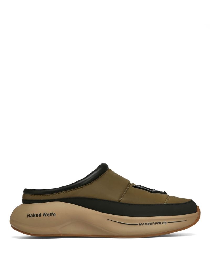Men\'s Naked Wolfe Tide Slippers Olive | PHILIPPINES ZRXDVSQ78