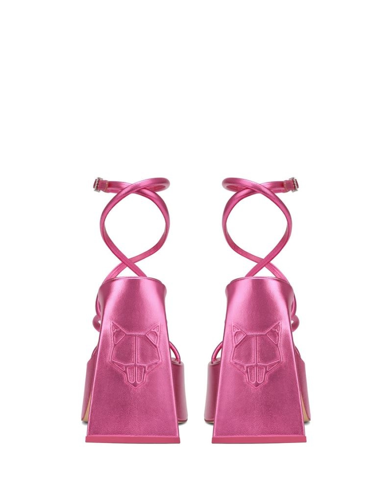 Women's Naked Wolfe Angel Metallic Platform Sandals Pink | PHILIPPINES KHMJLYA92