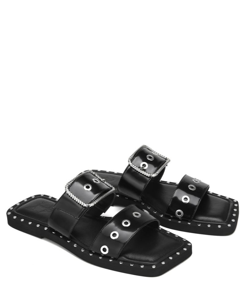 Women's Naked Wolfe Daisy Box Slides Black | PHILIPPINES TRAOSQP72