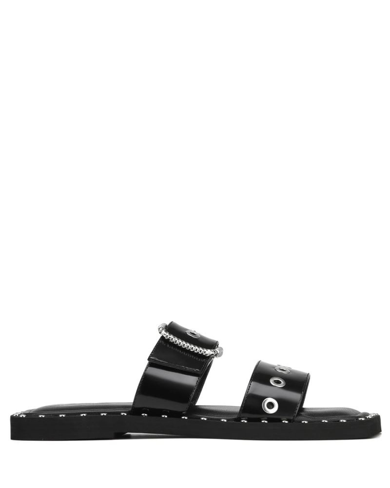 Women\'s Naked Wolfe Daisy Box Slides Black | PHILIPPINES TRAOSQP72