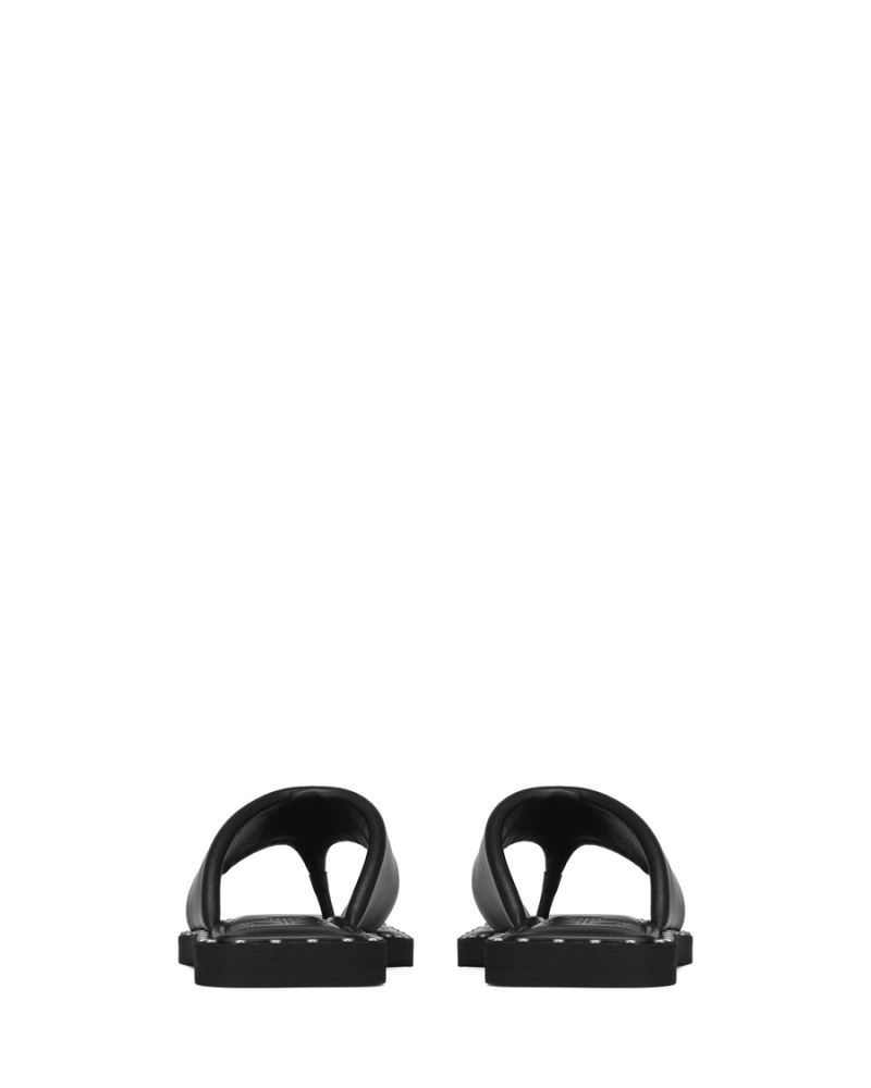 Women's Naked Wolfe Danni Leather Flip Flops Black | PHILIPPINES JUVEOFP34