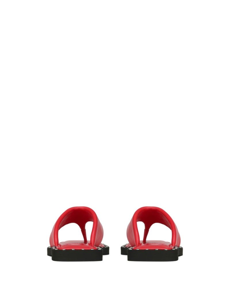 Women's Naked Wolfe Danni Leather Flip Flops Red | PHILIPPINES DGCYTKL02
