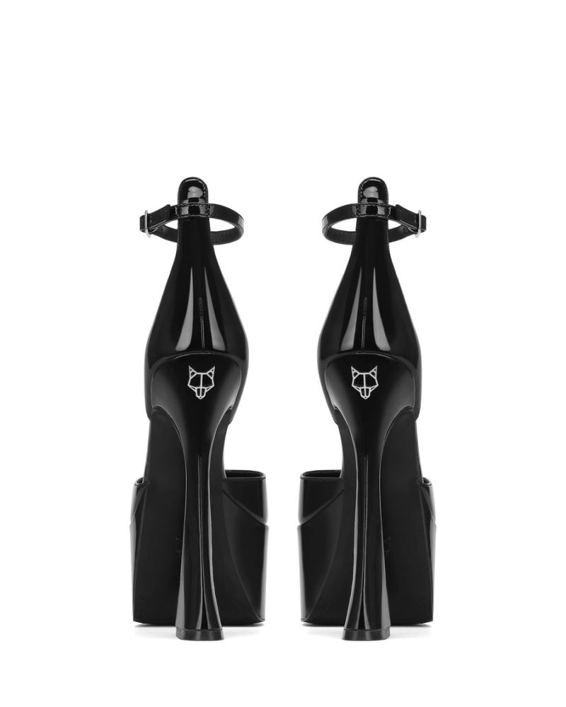 Women's Naked Wolfe Daria Patent Heels Black | PHILIPPINES RKHLFQA09