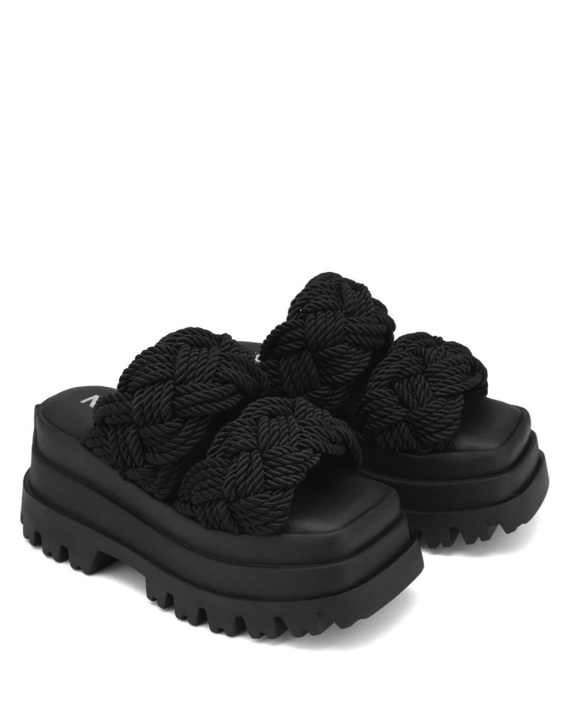 Women's Naked Wolfe Drama Rope Platform Sandals Black | PHILIPPINES BUMSNCE31