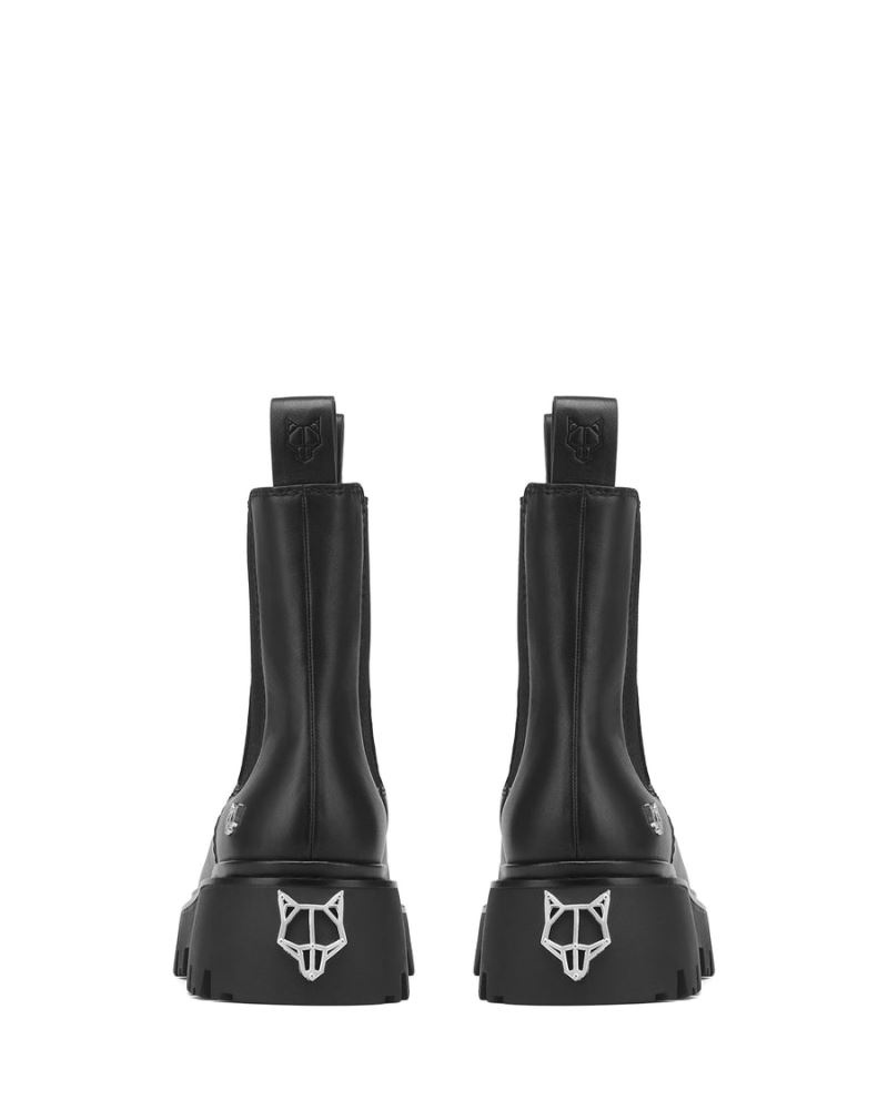 Women's Naked Wolfe Flavour Leather Platform Boots Black | PHILIPPINES YOMVJBP94
