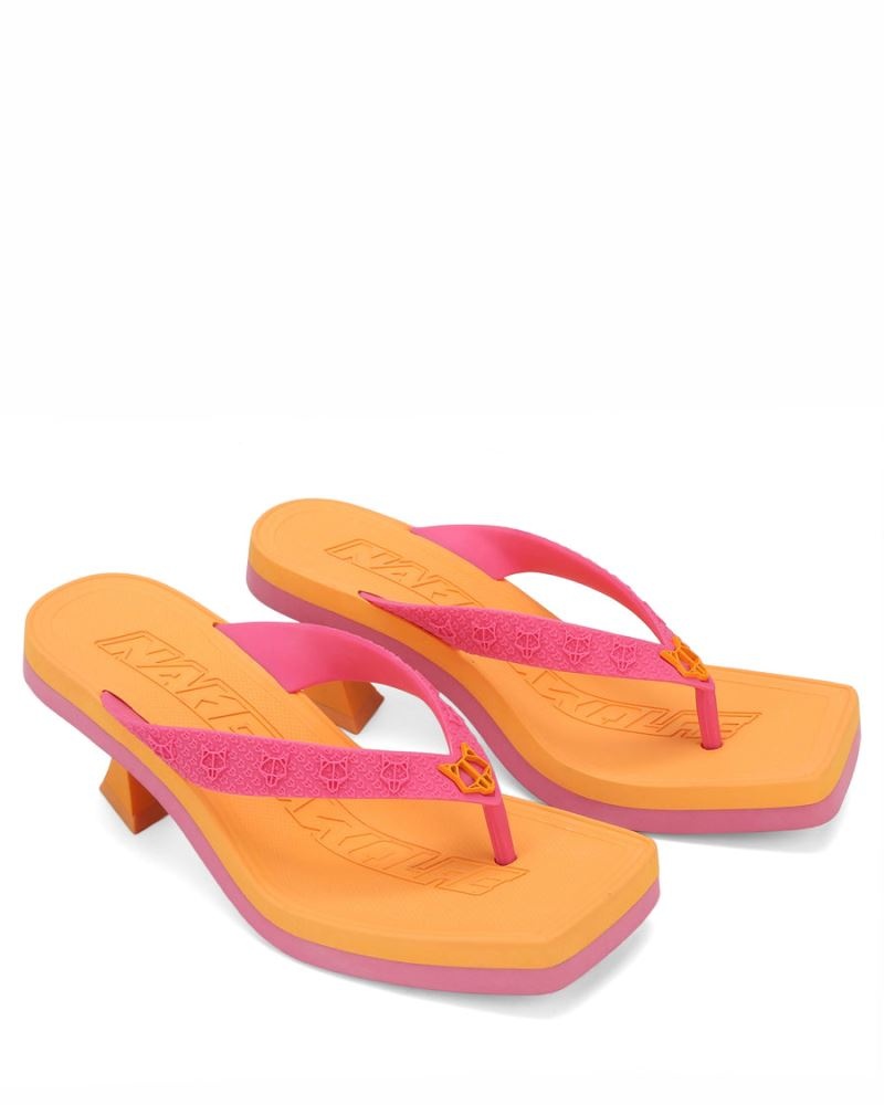 Women's Naked Wolfe Foxy Watermelon Heels Yellow / Pink | PHILIPPINES VMOACXT10