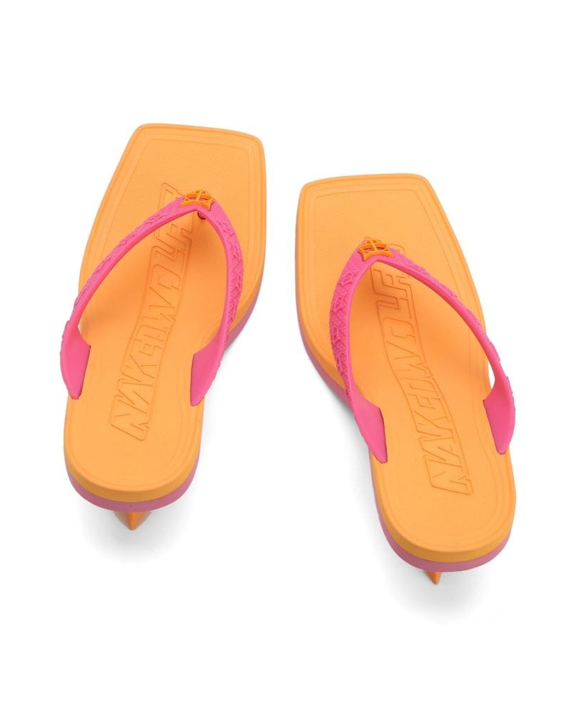 Women's Naked Wolfe Foxy Watermelon Heels Yellow / Pink | PHILIPPINES VMOACXT10