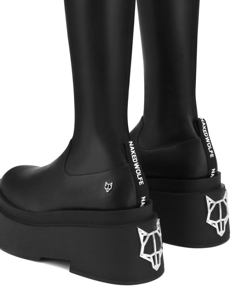 Women's Naked Wolfe Naughty Platform Boots Black | PHILIPPINES TIBZJOL30