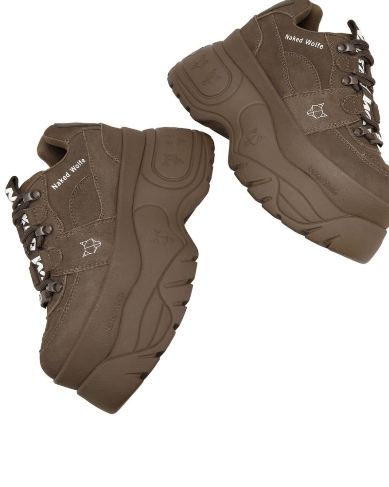 Women's Naked Wolfe Sinner Sneakers Chocolate | PHILIPPINES TKMDVPY58