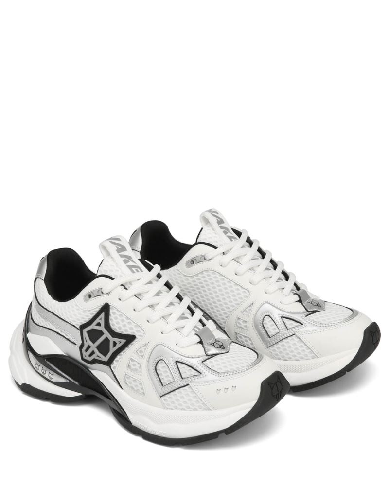 Women's Naked Wolfe Smash Mesh Sneakers White / Silver | PHILIPPINES DRTHNAC98