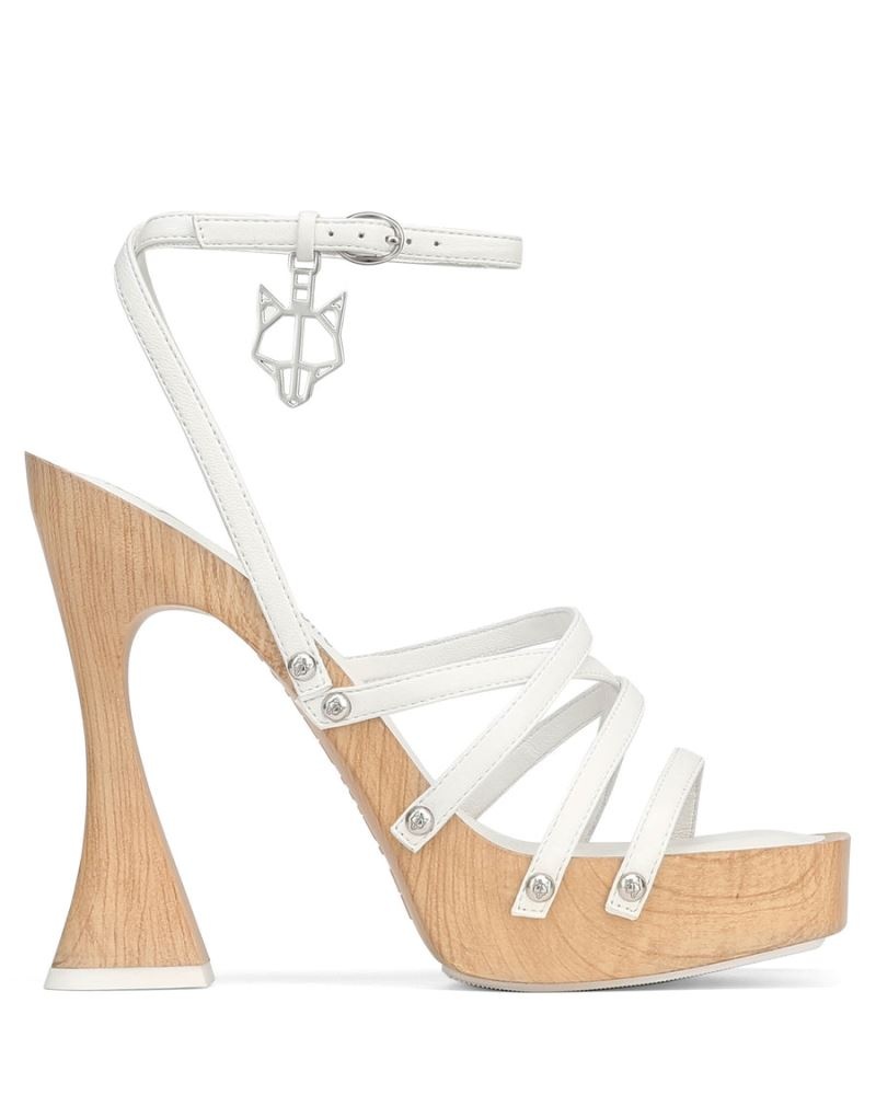 Women\'s Naked Wolfe Sofia Leather Heels White | PHILIPPINES INOBDGJ81