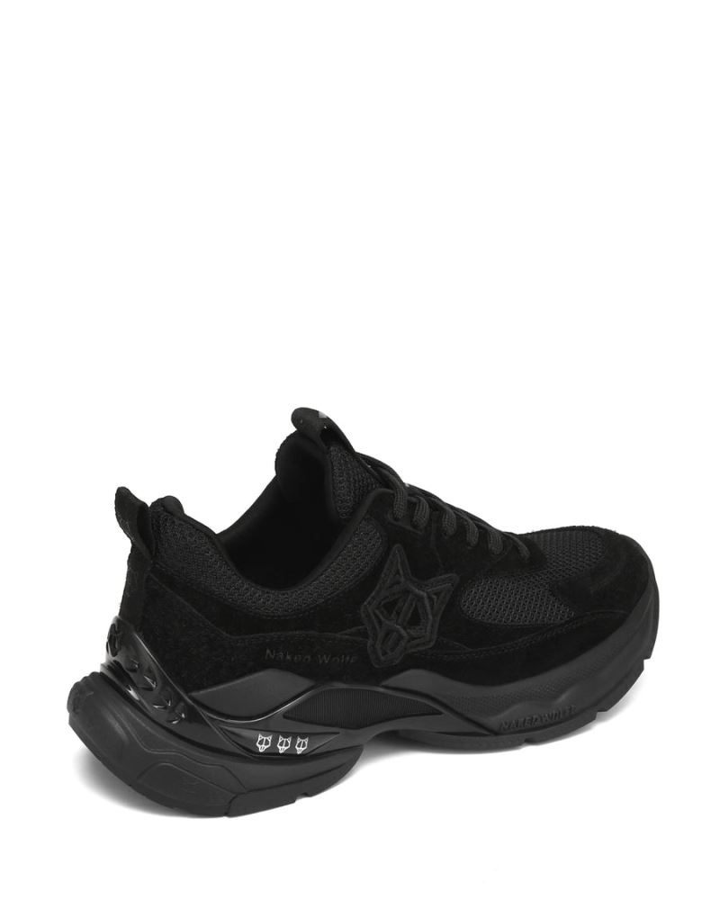 Women's Naked Wolfe Super Double Suede Sneakers Black | PHILIPPINES QHAPDFJ85