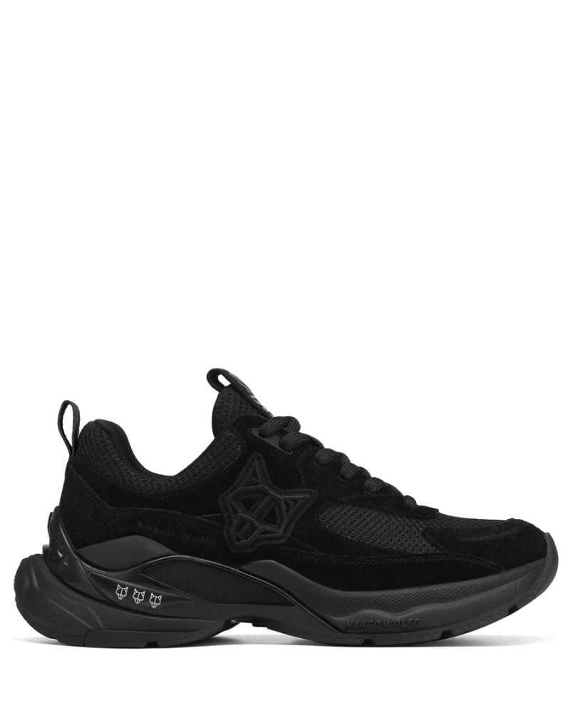 Women\'s Naked Wolfe Super Double Suede Sneakers Black | PHILIPPINES QHAPDFJ85