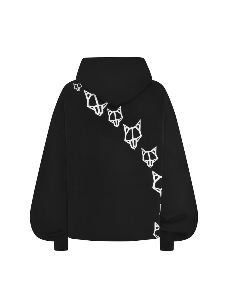 Women's Naked Wolfe Viola Oversized Hoodie Black | PHILIPPINES IXYDHCB38