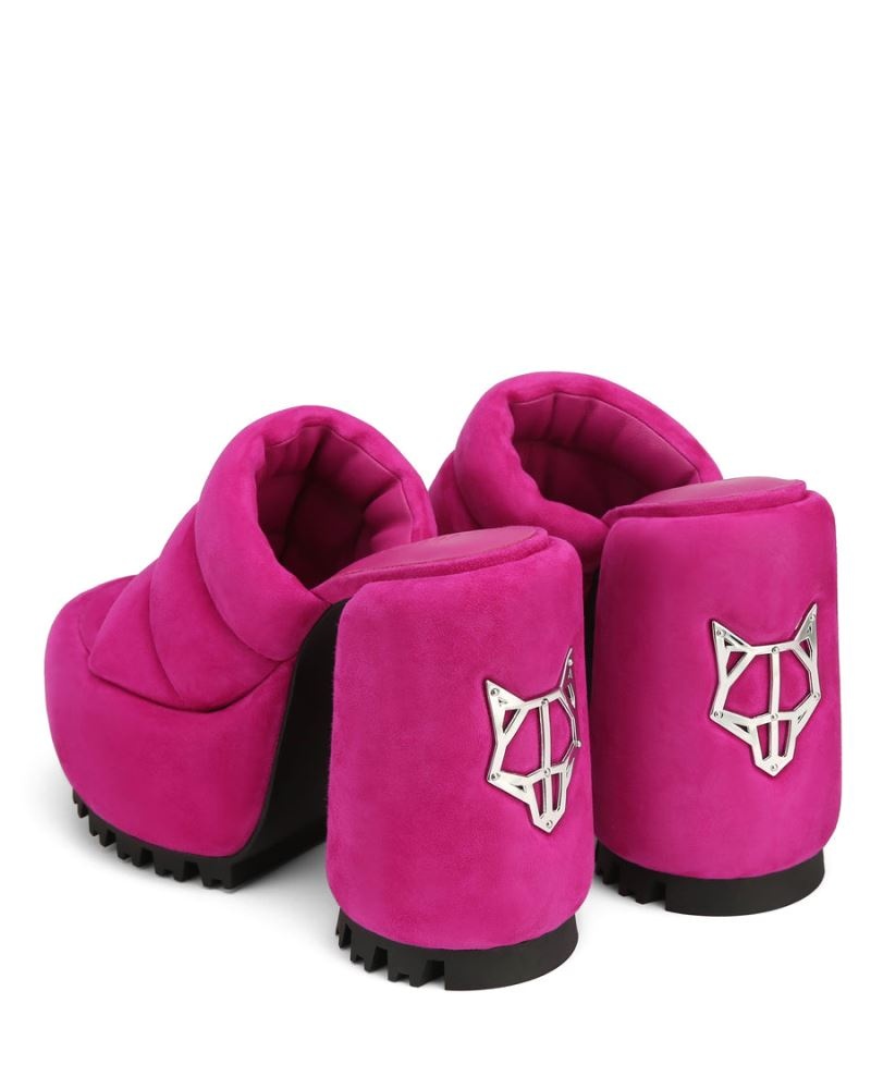 Women's Naked Wolfe Wild Suede Platform Sandals Pink | PHILIPPINES WZMOIVN84