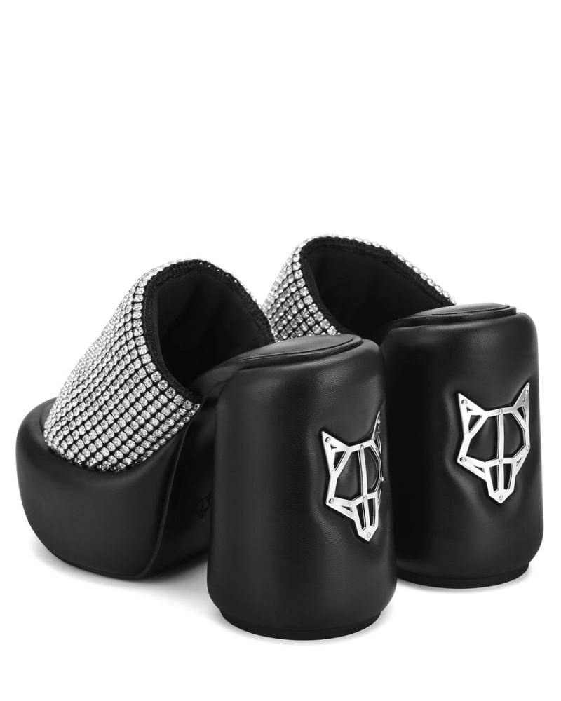 Women's Naked Wolfe Wow Diamonds Platform Sandals Black | PHILIPPINES YUAXZTQ25